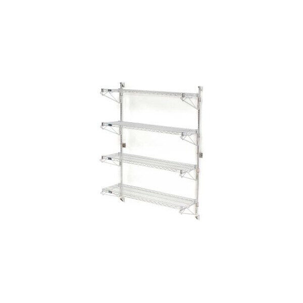 Global Equipment Nexel Chrome Wall Mount Wire Shelving 24"W x 14"D x 63